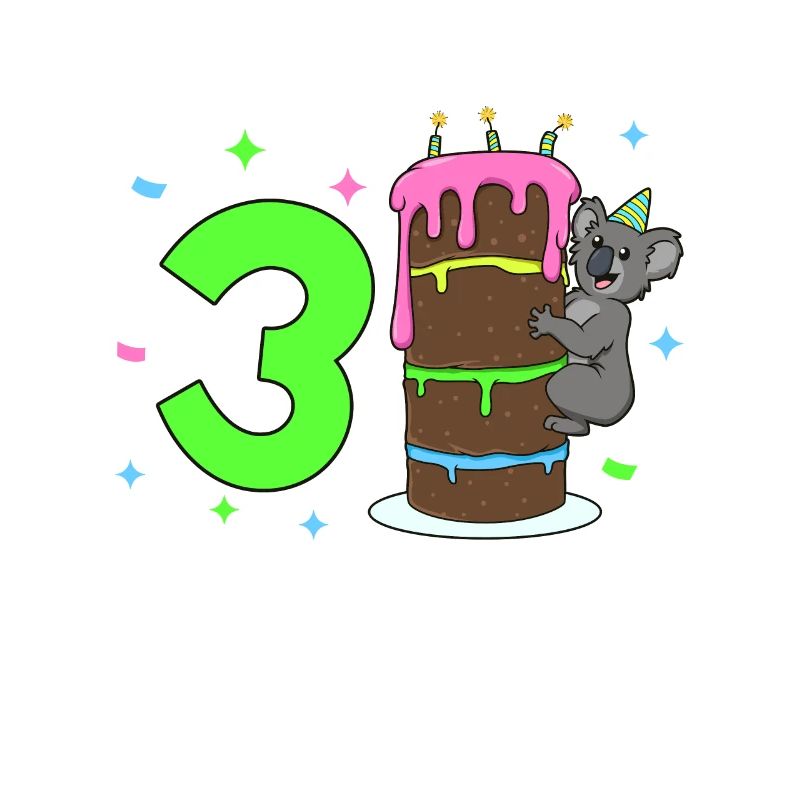 Mit Koala - Kinder Geburtstag 3 Jahre
