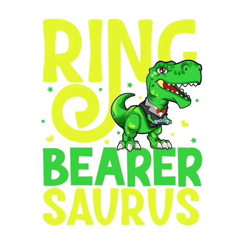 TREX Dinosaurier trägt die Eheringe - Ringträger