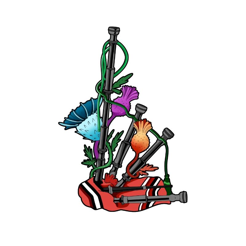 Chardon et cornemuse - Écosse