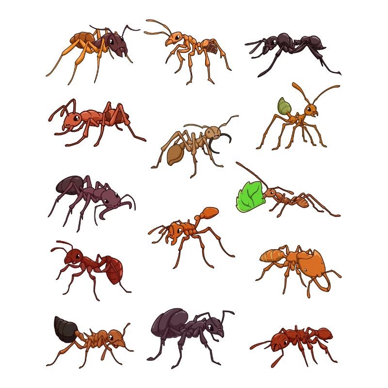 De nombreuses espèces différentes de fourmis