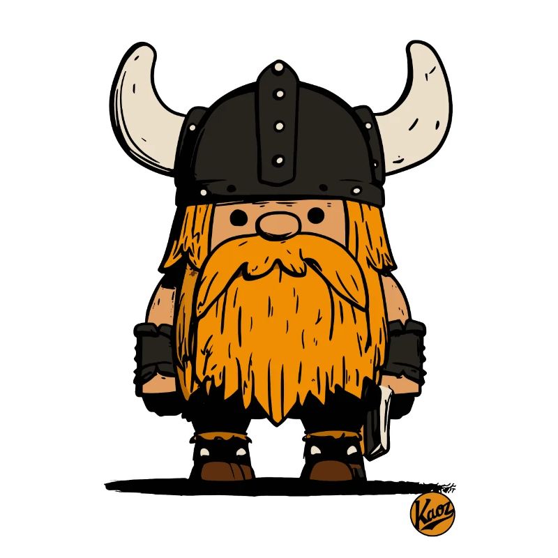Kleiner Gnom Krieger Wikinger