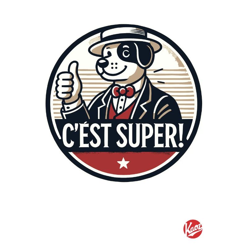 C’est super ! Chien de dessin animé rétro
