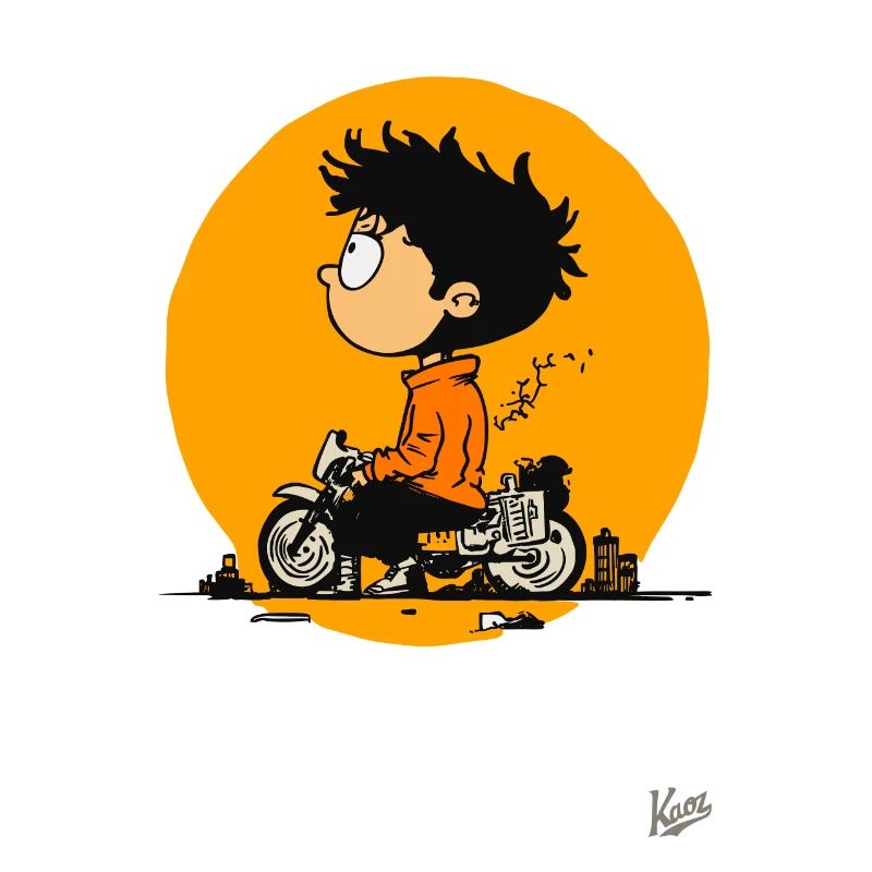 Junge mit Motorrad