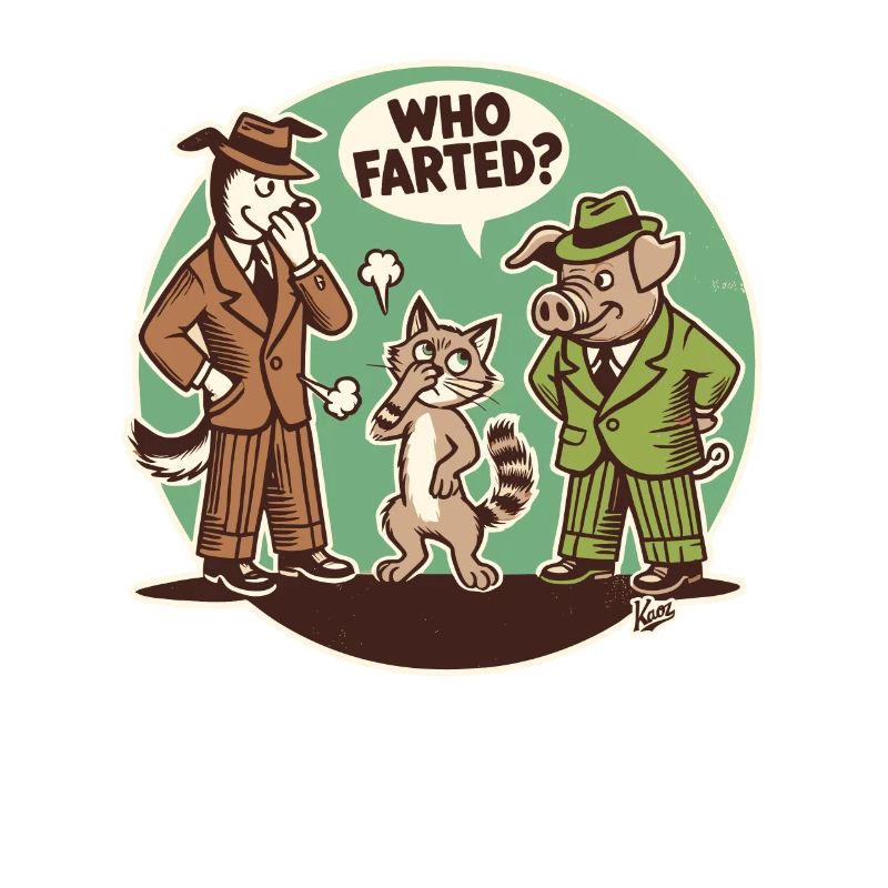 Wer hat gefurzt? Katze, Hund oder Schwein