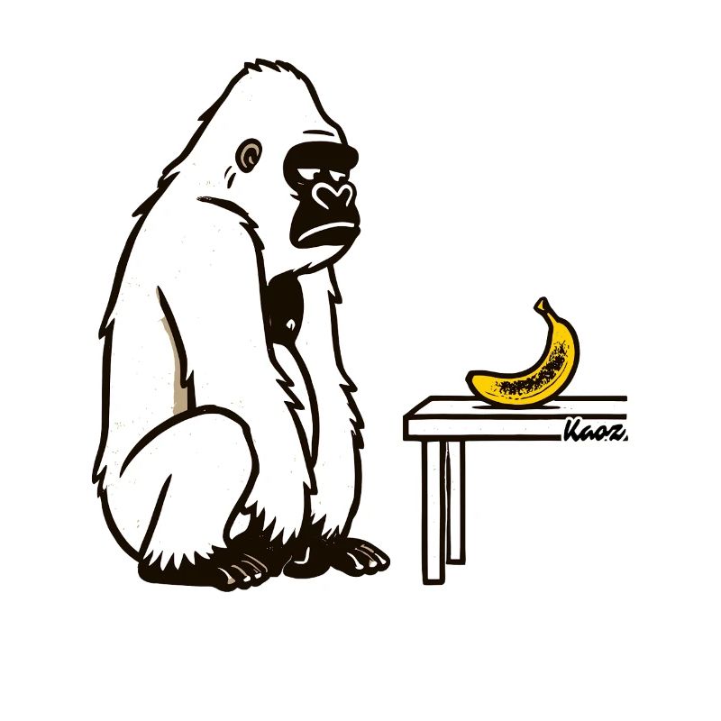 Bananen oder nicht? Gorilla mit Banane