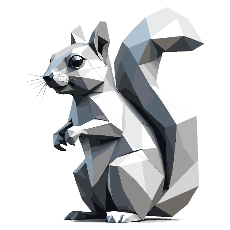 Squirrel - Cute Low Polygon Design