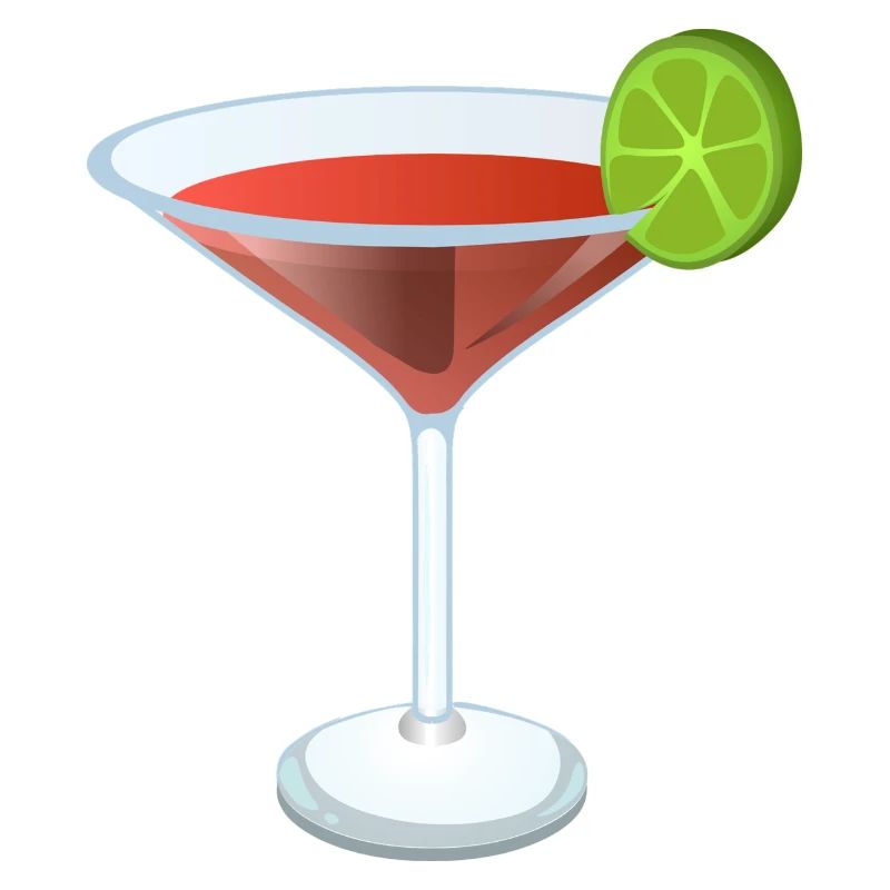 Red cocktail with lime