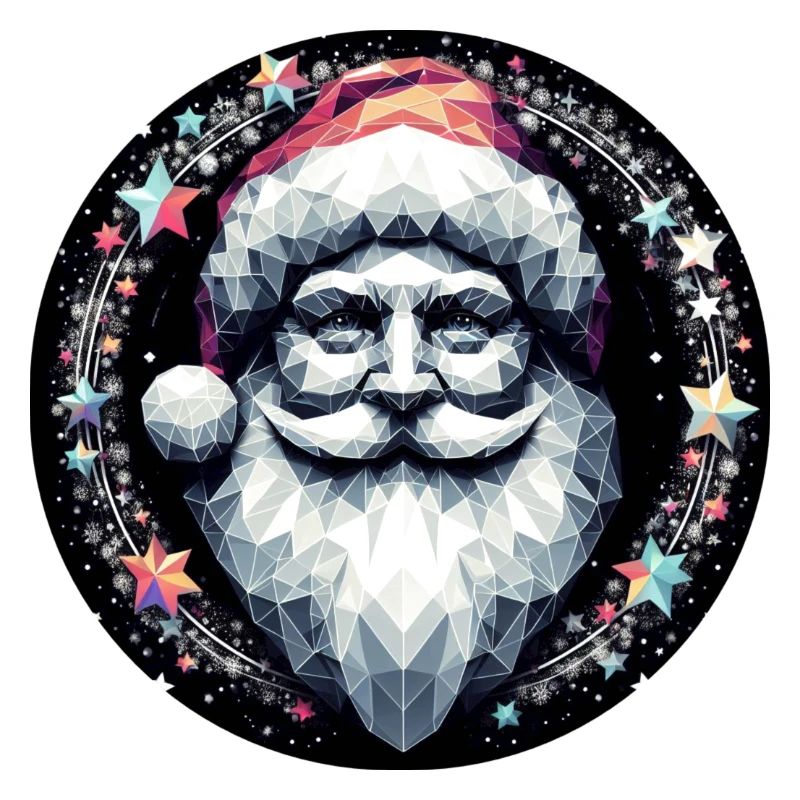 Weihnachtsmann Kopf in Kranz hell