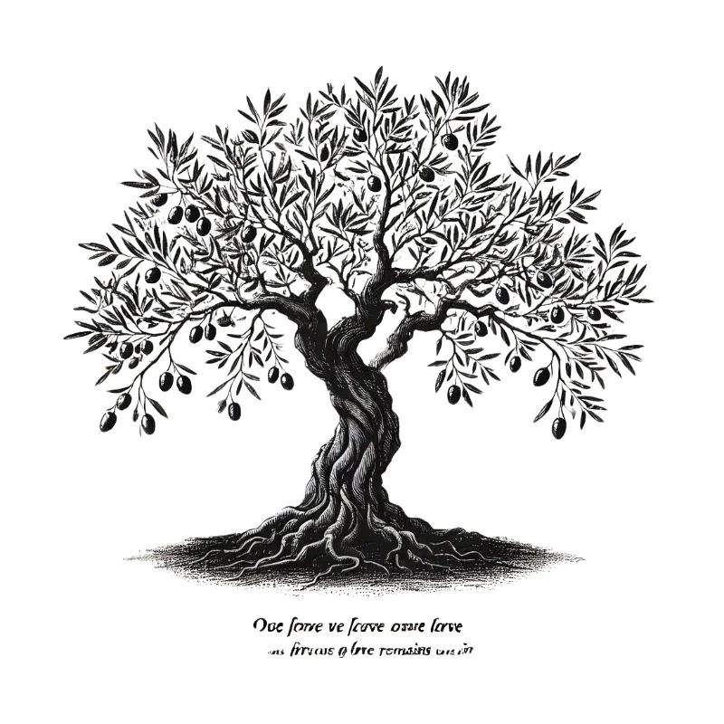 Handgezeichneter Olivenbaum Symbol