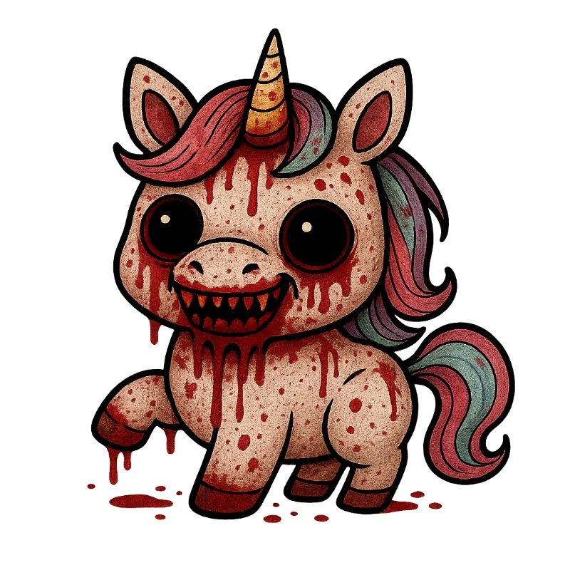 Blutiges Horror-Einhorn