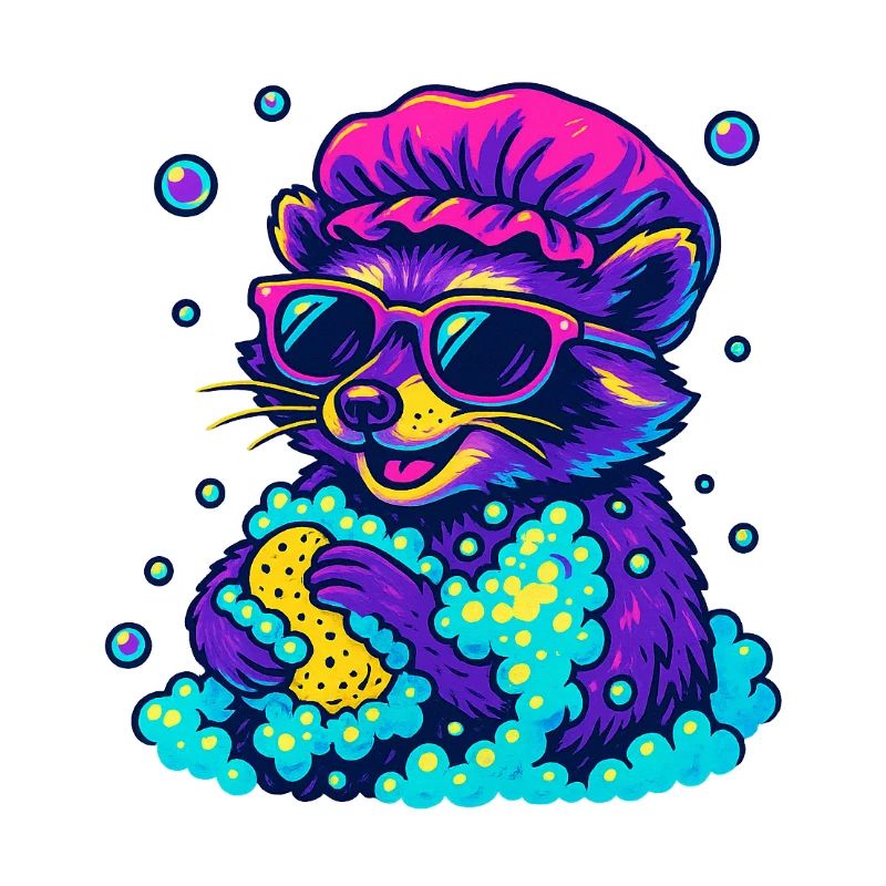 Neon Waschbär