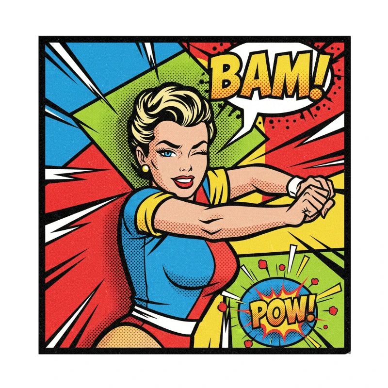 Pop Art Superheldin Kraftvoll