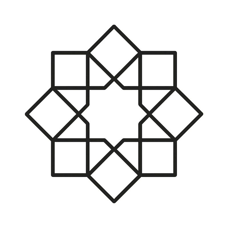 Geometric Square Star Circle Pattern
