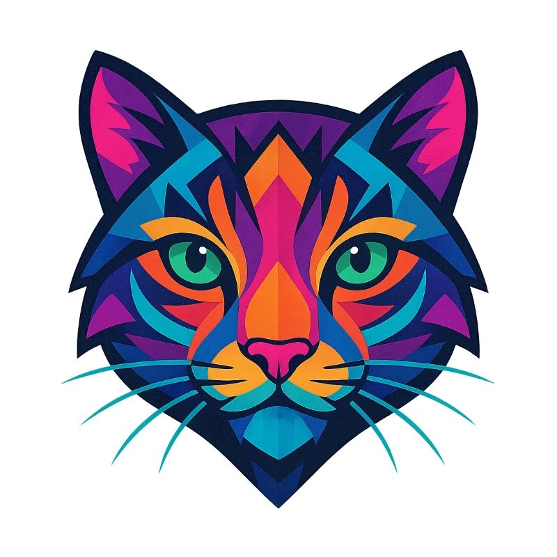 Buntes geometrisches Katzengesicht