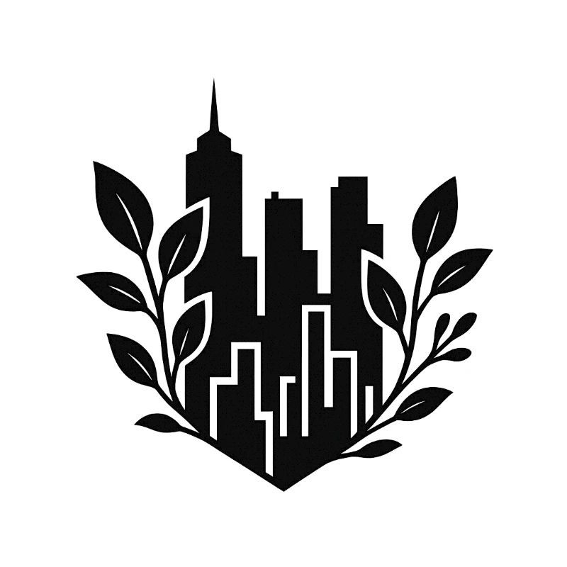 Stadtgrün Skyline Silhouette
