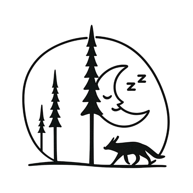Mondnächtliche Fuchs-Wald Silhouette Fans geschenk