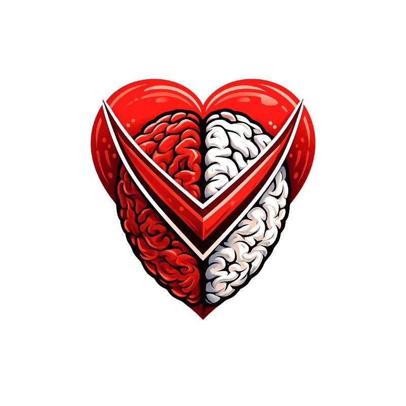 Split Heart Brain Emblem