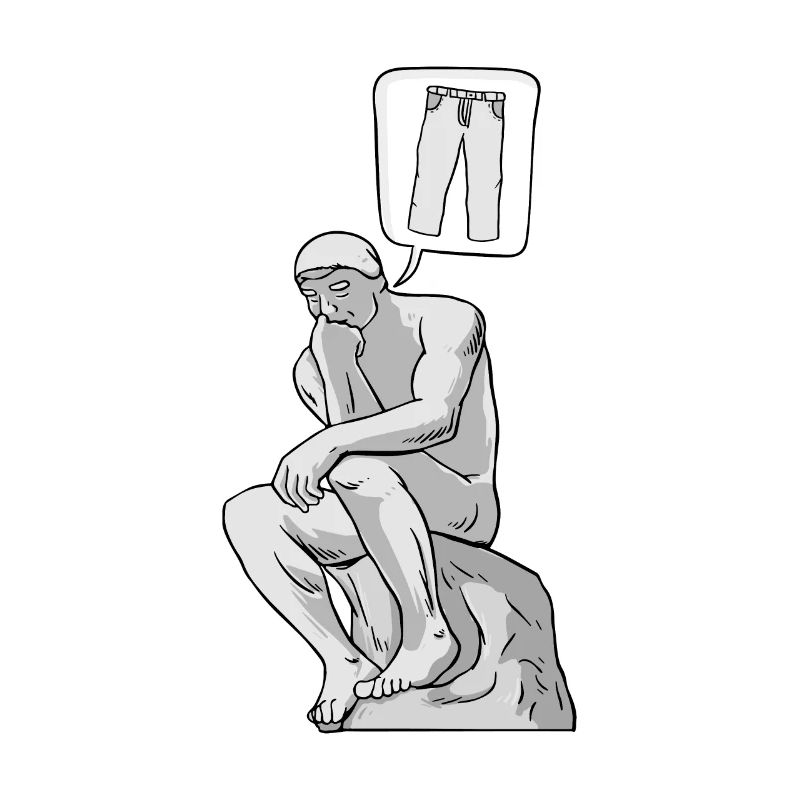 Thinker Statue Pants Design for a Philosopher
