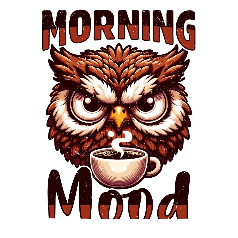 Mürrische Eule Mit Kaffee