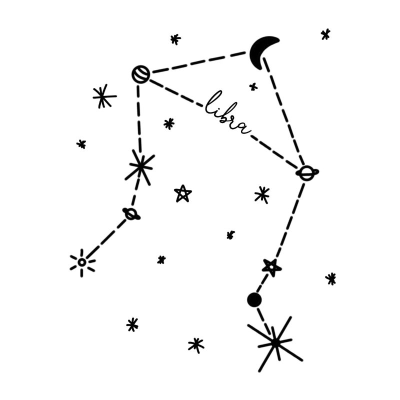 Libra / Libra zodiac sign, night sky, planets