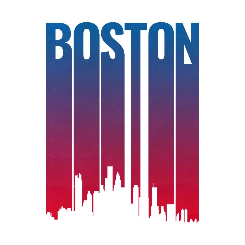 Boston Skyline Gradient Night