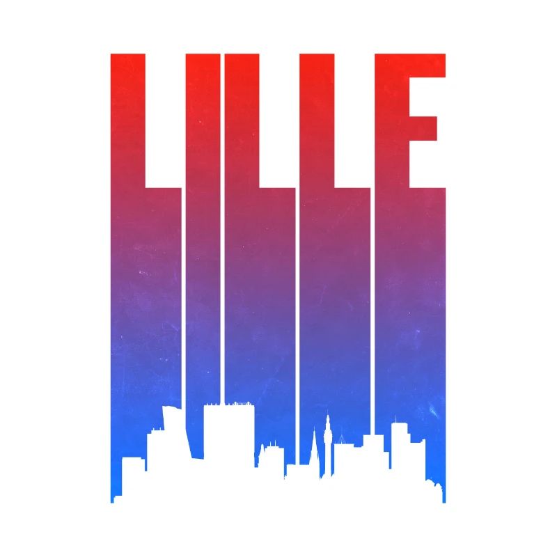 Lille Stadt Skyline Gradient
