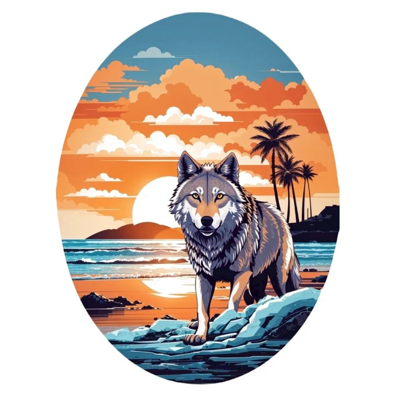 Wolf am Strand