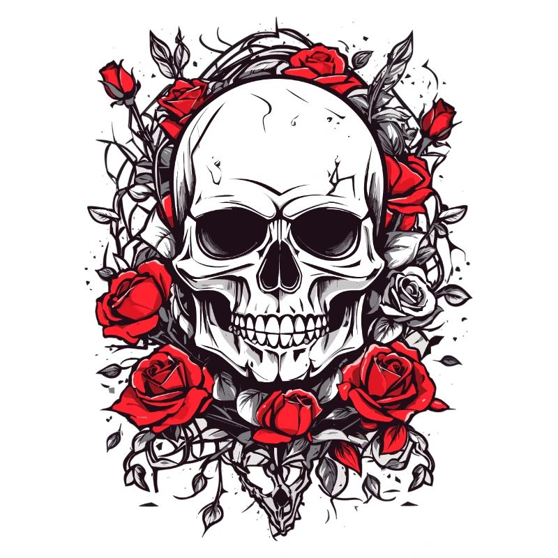 Skull with roses