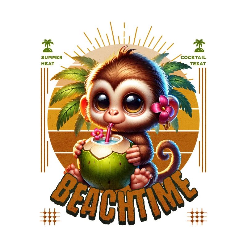 Monkey with Cocktail Beachtime