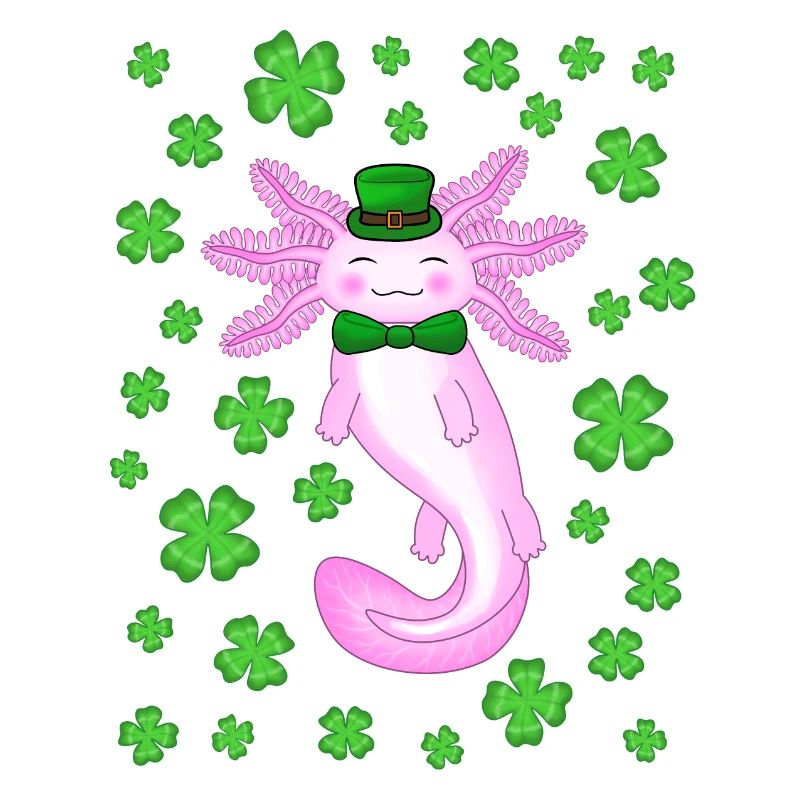 St patricks axolotl pink