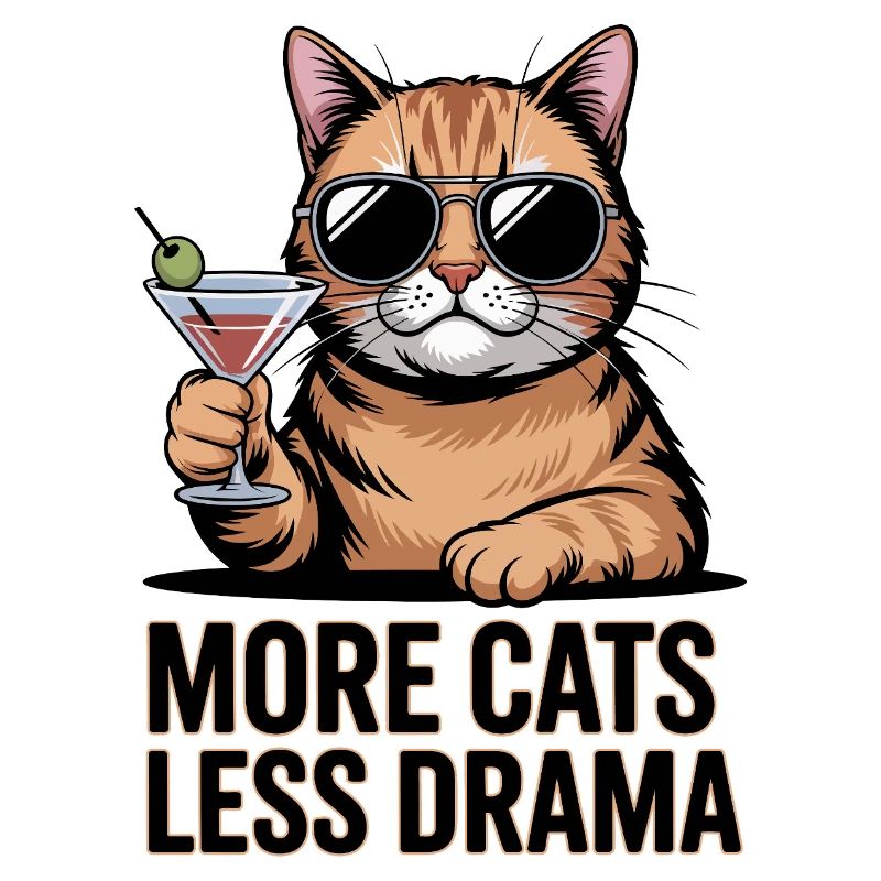 Plus de chats Moins de drame Cocktail de chats