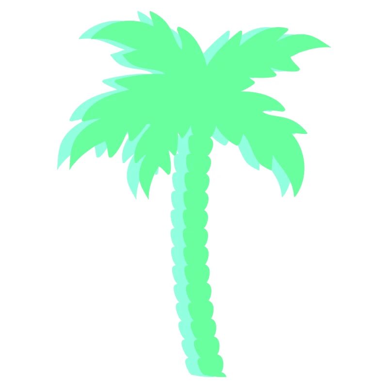 Mint palm tree in neon look