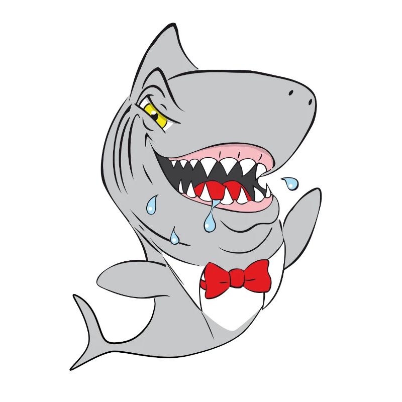 Hai Schnappshark mit roter Fliege