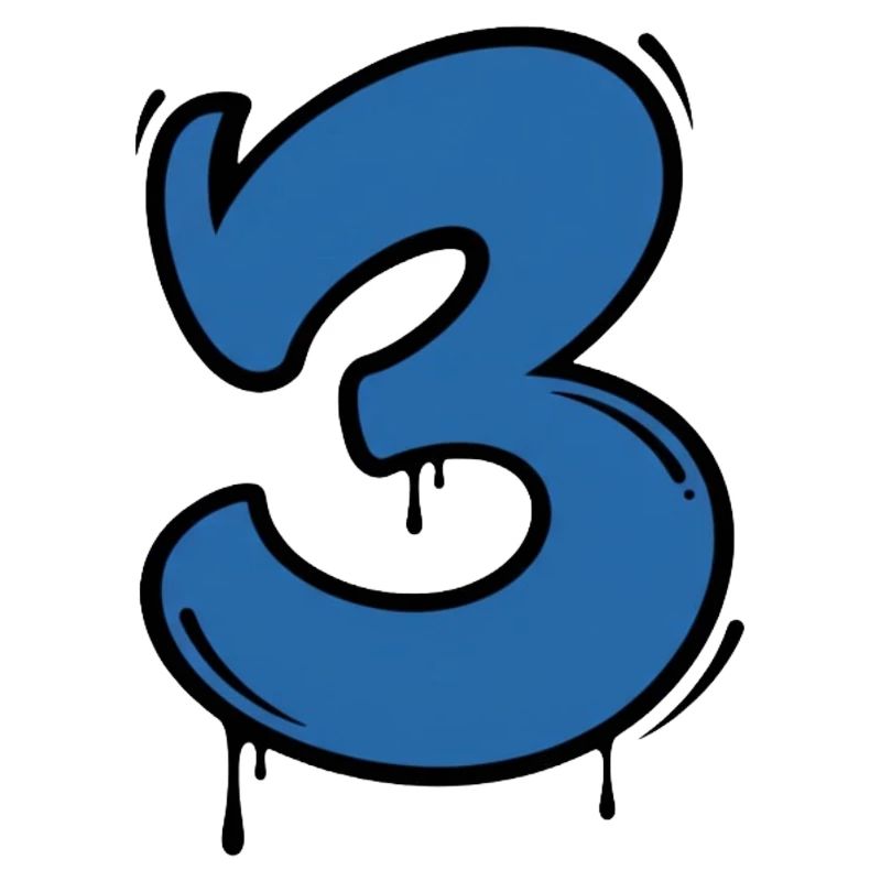 Graffiti Blue Number 3 Drops