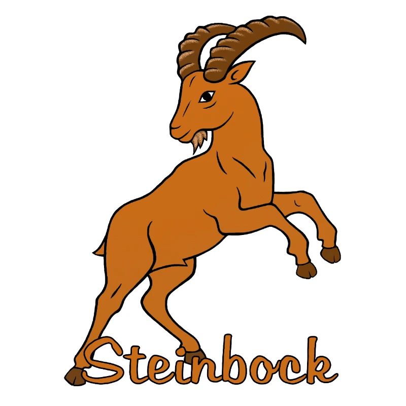 Sternzeichen Steinbock mit Schriftzug