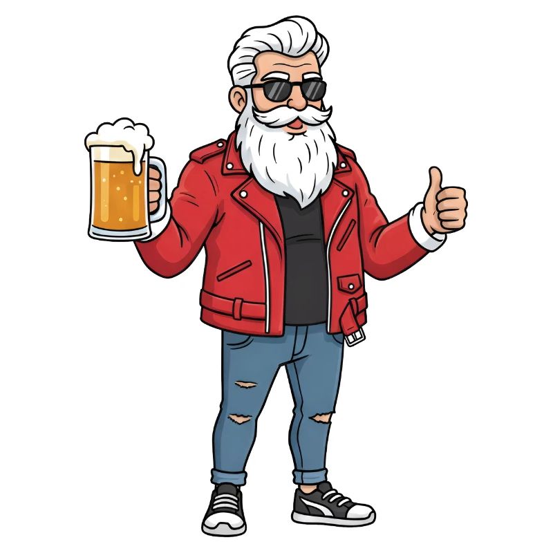 Rockabilly Opa mit Bier