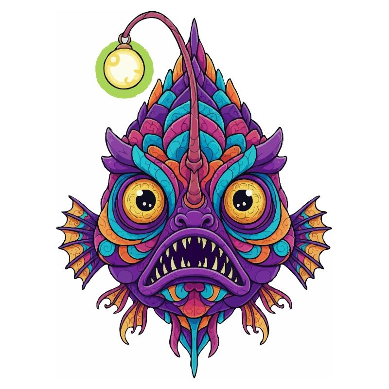 Bunte Laternenfisch-Mandala