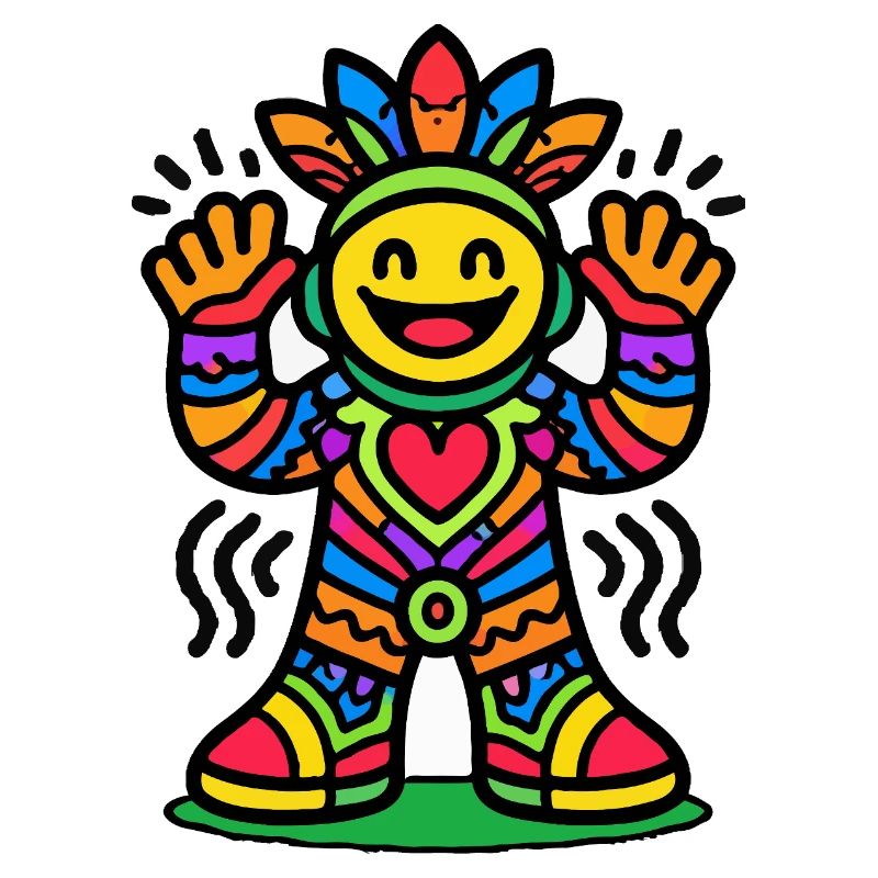 Bunte Sonnenfigur mit Herz