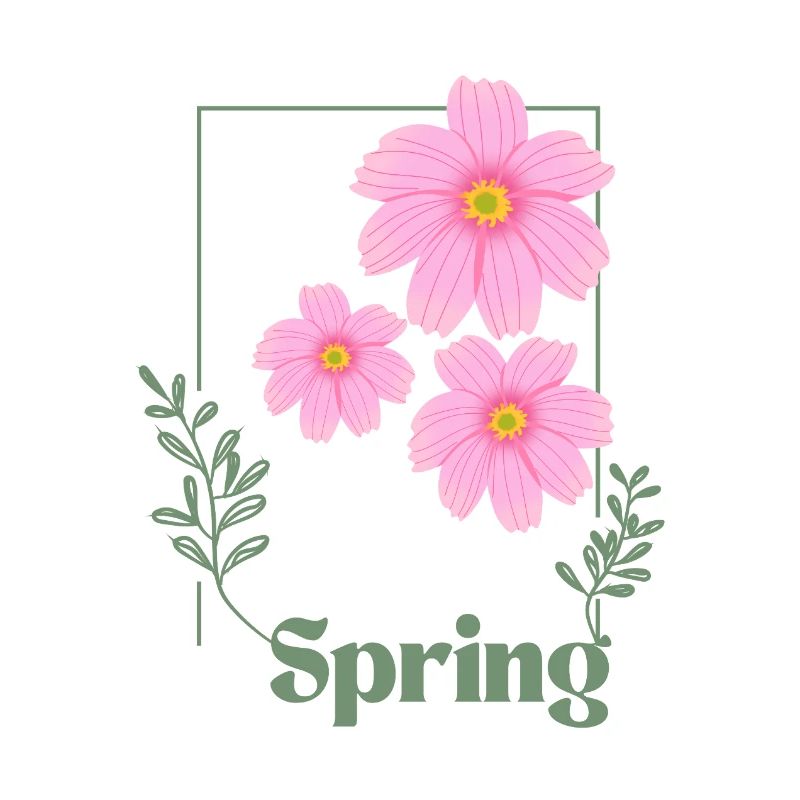 Spring Blumen Design Rosa