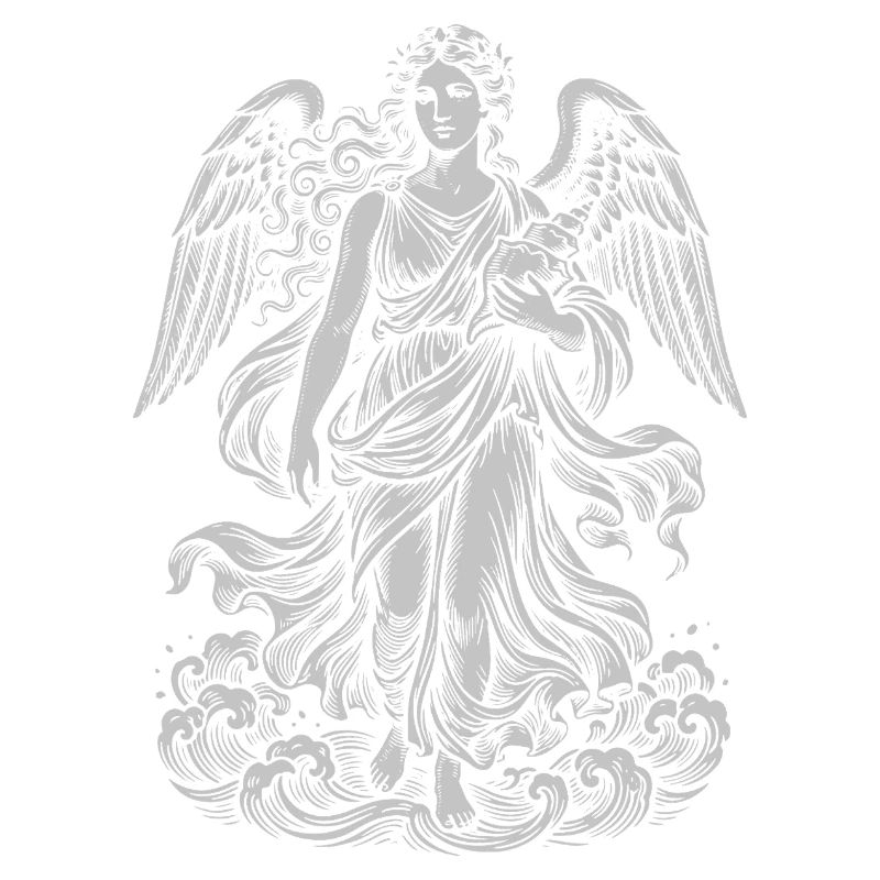 Celestial Angel in Clouded Tapestry