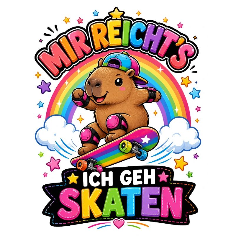 Skate Capybara Regenbogen