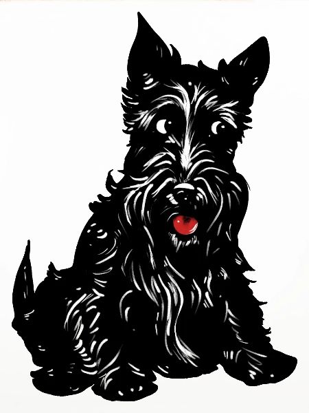 Monochrome Terrier-Linienkunst