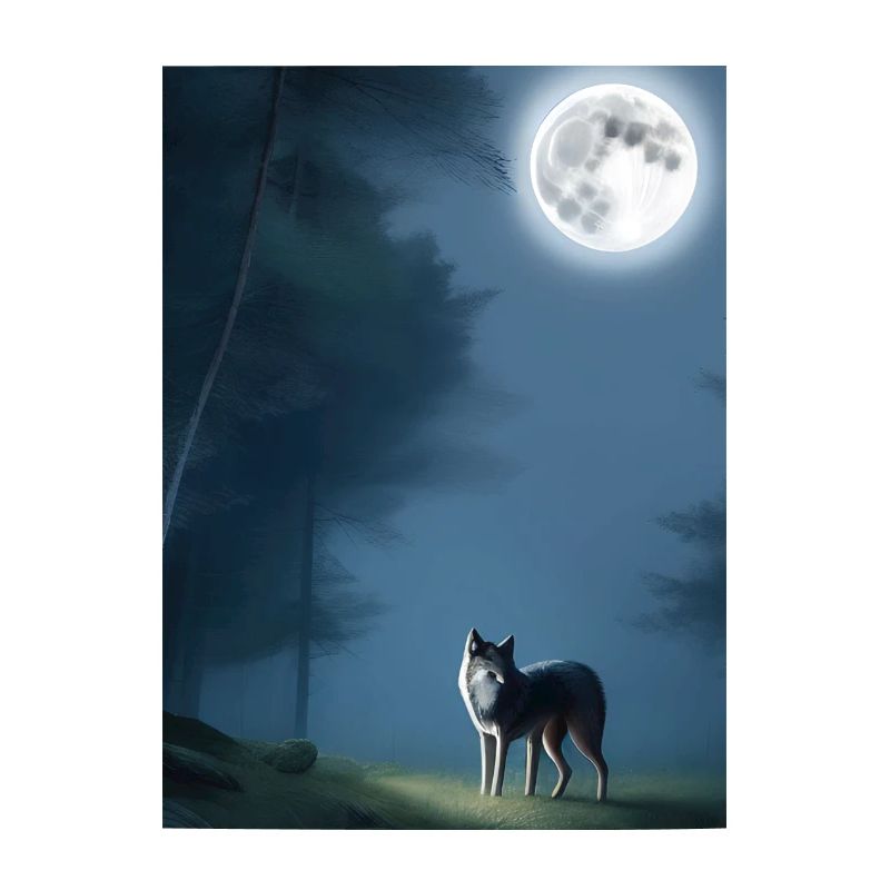 Wolf und Mond