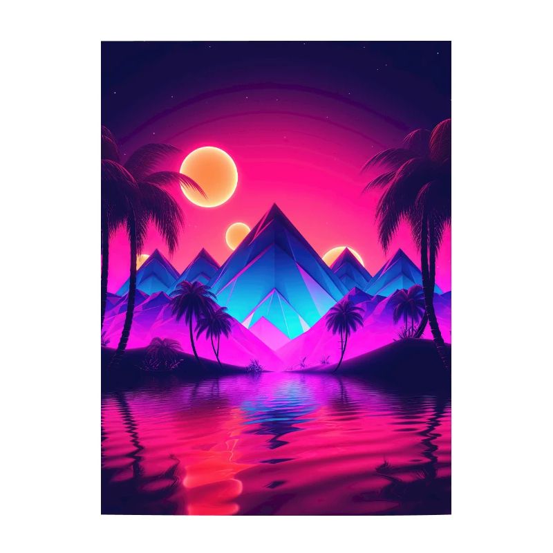 Sunset Serenity: Synthwave-Träume an der Küste
