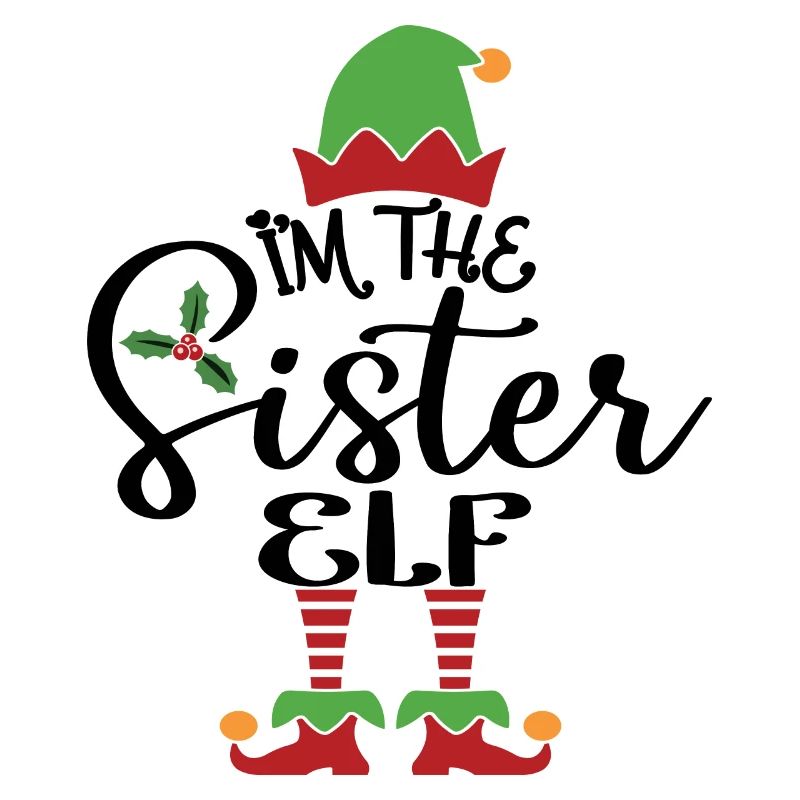 Schwester Elf süßes lustiges passendes Weihnachtskostüm