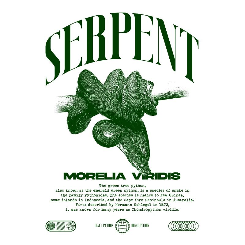 Green Tree Python Modern Reptile Keeper Streetwear
