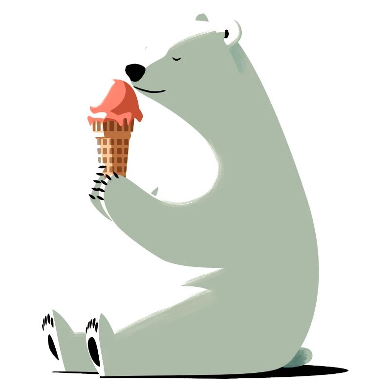 Eisbär mit Eis
