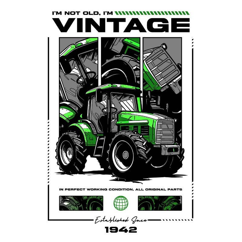 Oldtimer Traktor Bauer Geburtstag Geboren 1942