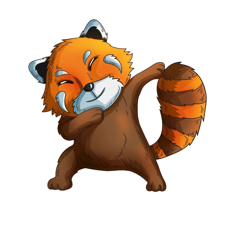 Red Panda Makes Dab Red Panda's Panda Bear Costume