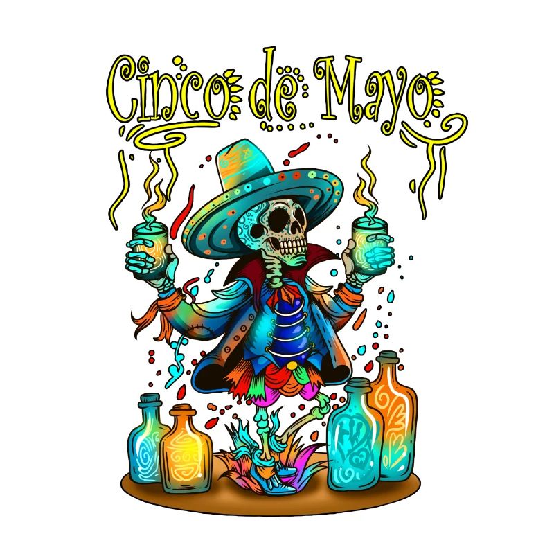 Skeleton Chef Cingo de Mayo Potion Witch Shirt